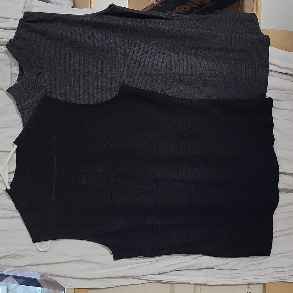 Sleeveless mock neck sweaters